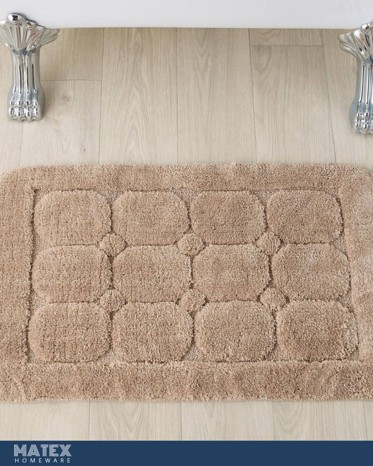 Textured Bath Mat - 80x50 cm Color Cream