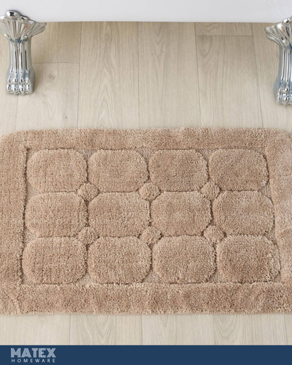 Textured Bath Mat - 80x50 cm Color Cream