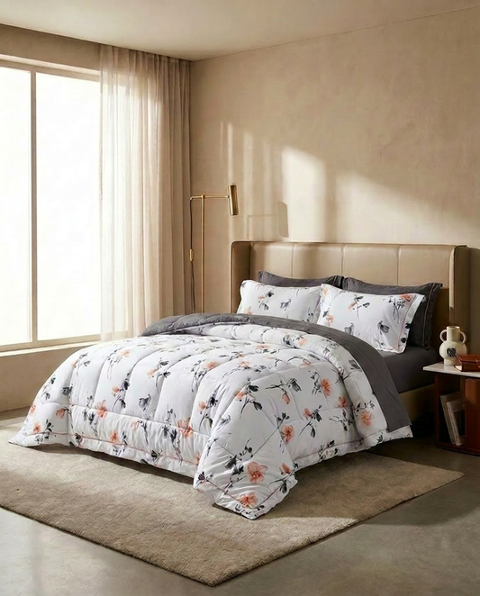 طقم لحاف DramaticFlower Cotton لجميع الفصول