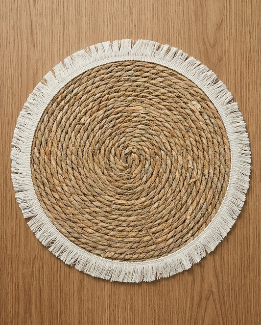 Natural Grass Woven Placemat with Tassel