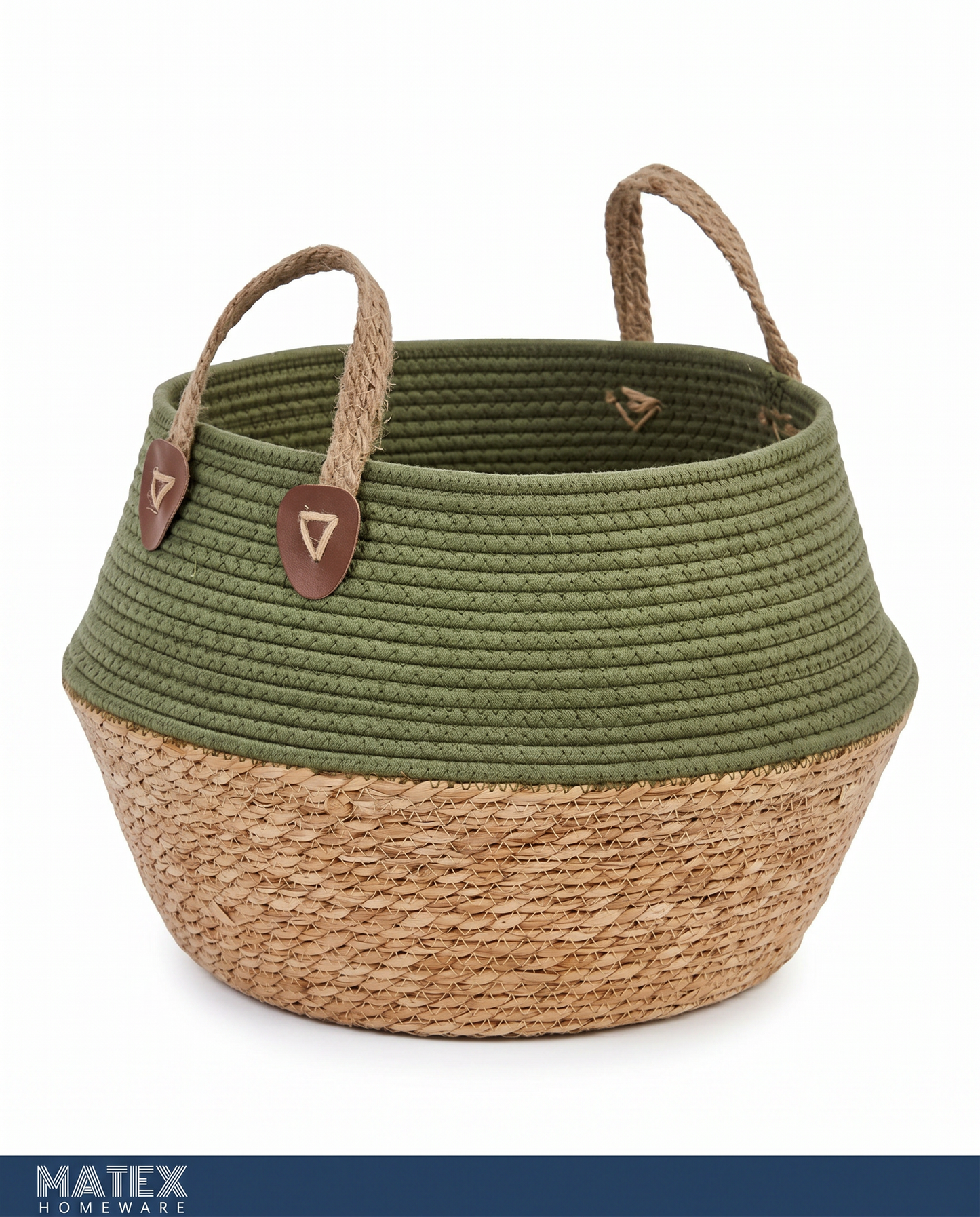 Woven Green Basket Pot or Multi-Use