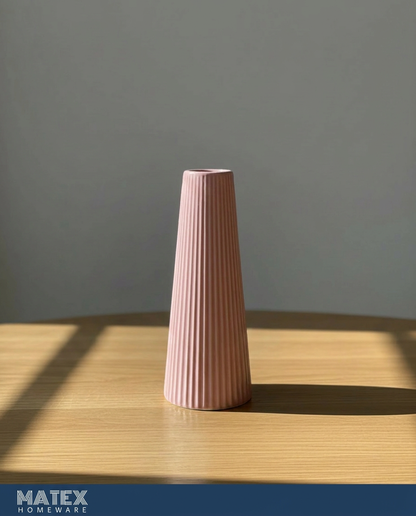 Fluted Grooved Ceramic Vase