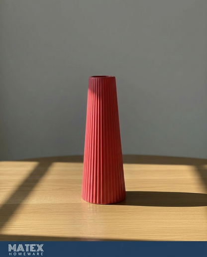 Fluted Grooved Ceramic Vase
