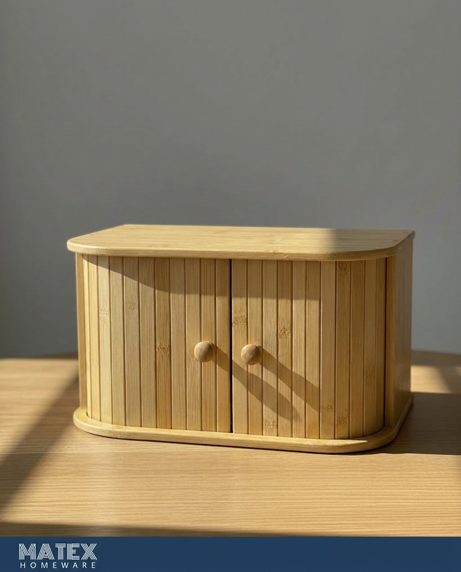 Bamboo Roll-Top Storage Box