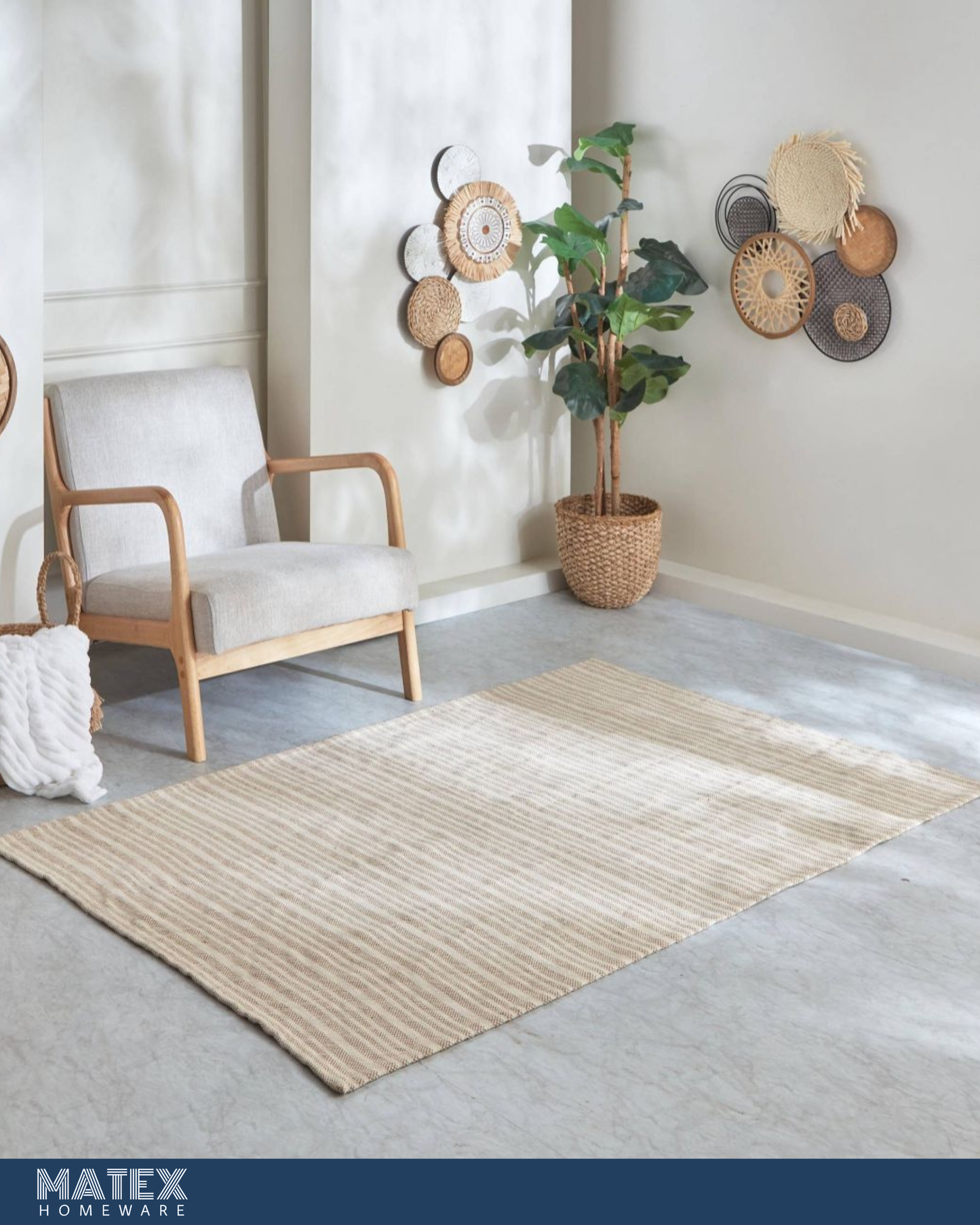 Terreno Jute Cotton Dhurrie - 110x160cm