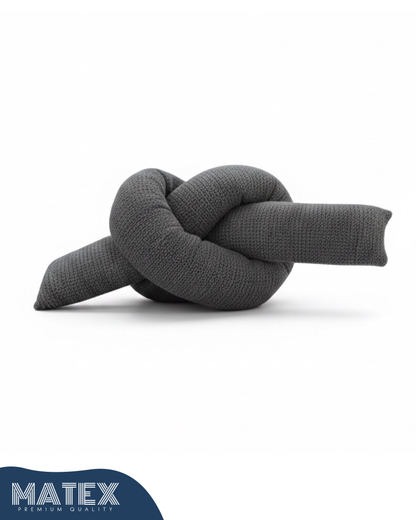 Dark grey Boucle knot pillow in Infinity knot, Decorative throw pillow 2 meters