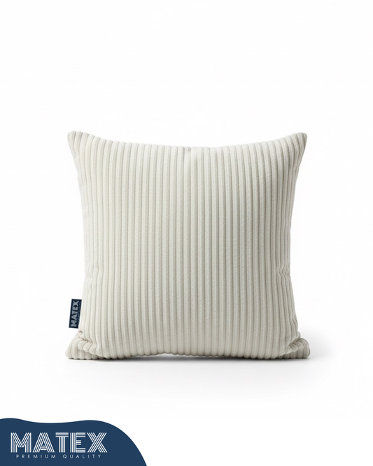 Valeria White Furr Pattern Decor Cushion 45x45cm