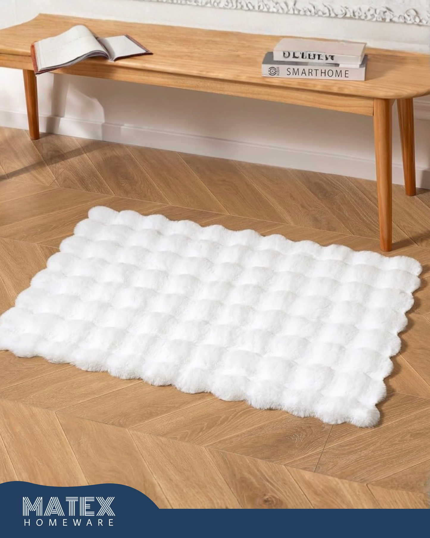 Fluffy Soft Rabbit Furr Premium 3D Bubble Rug