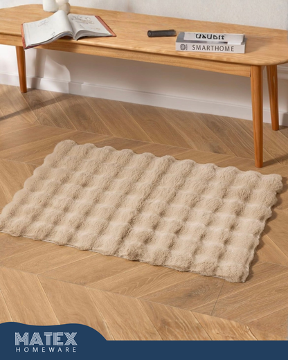 Fluffy Soft Rabbit Furr Premium 3D Bubble Rug