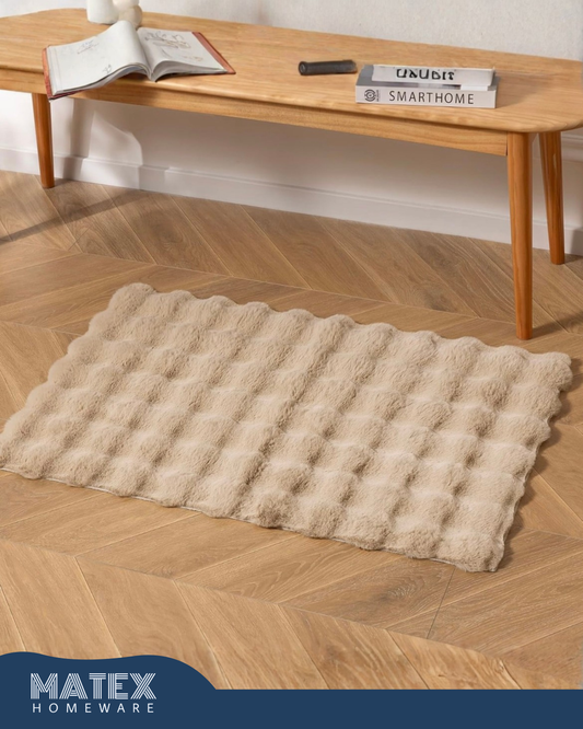 Fluffy Soft Rabbit Furr Premium 3D Bubble Rug