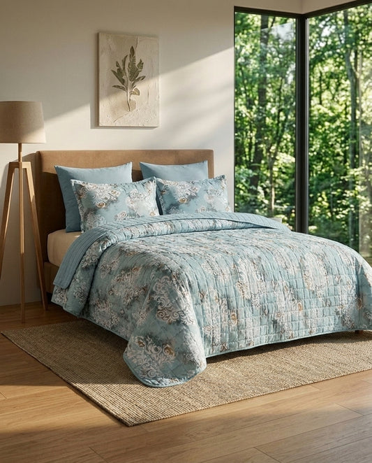 King Size Azure Royale Bedspread (4pcs)