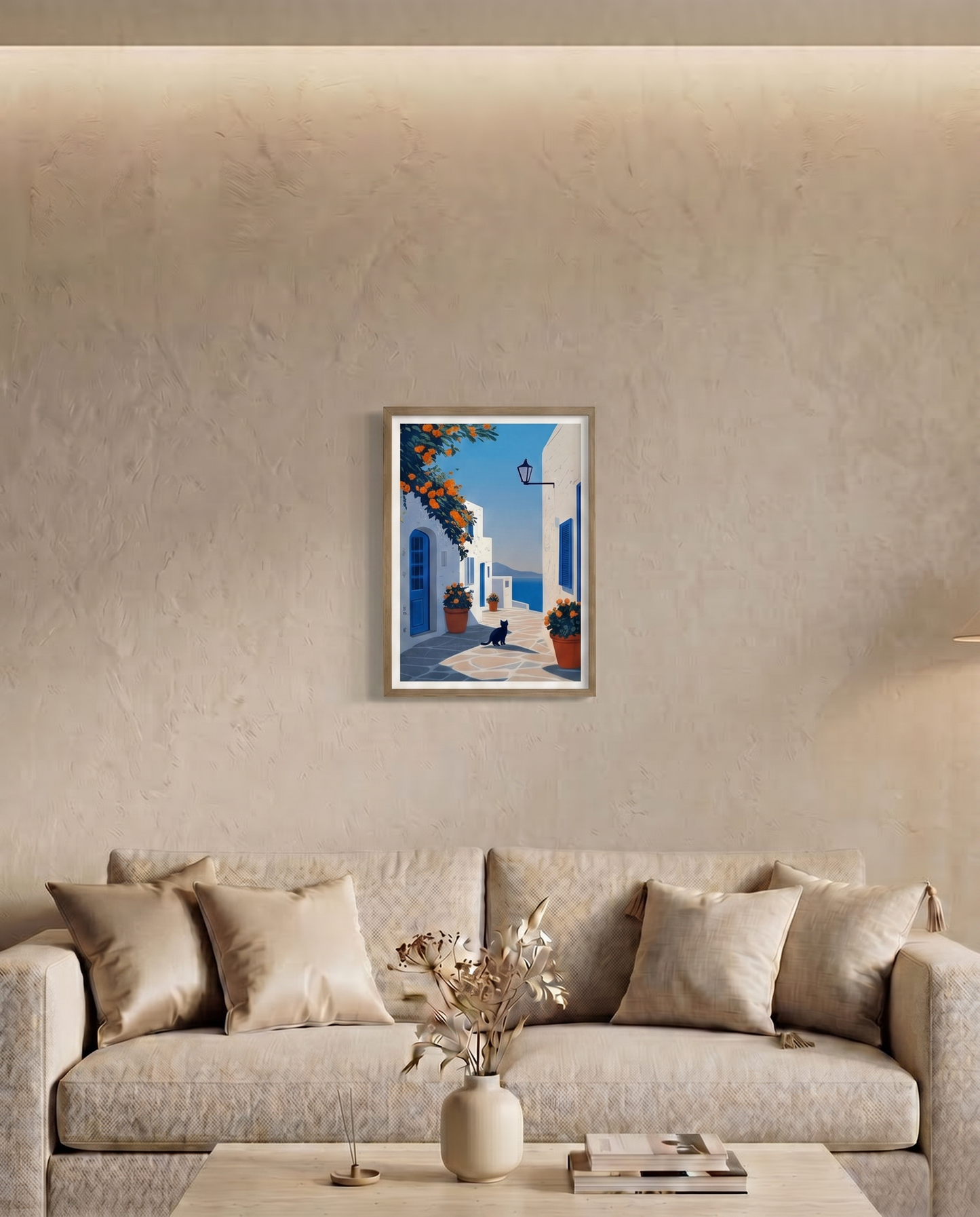 MATEX Framed Wall Art – Santorini Blue Passage