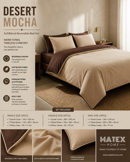 Desert Mocha SoftBlend – Reversible Bed Set