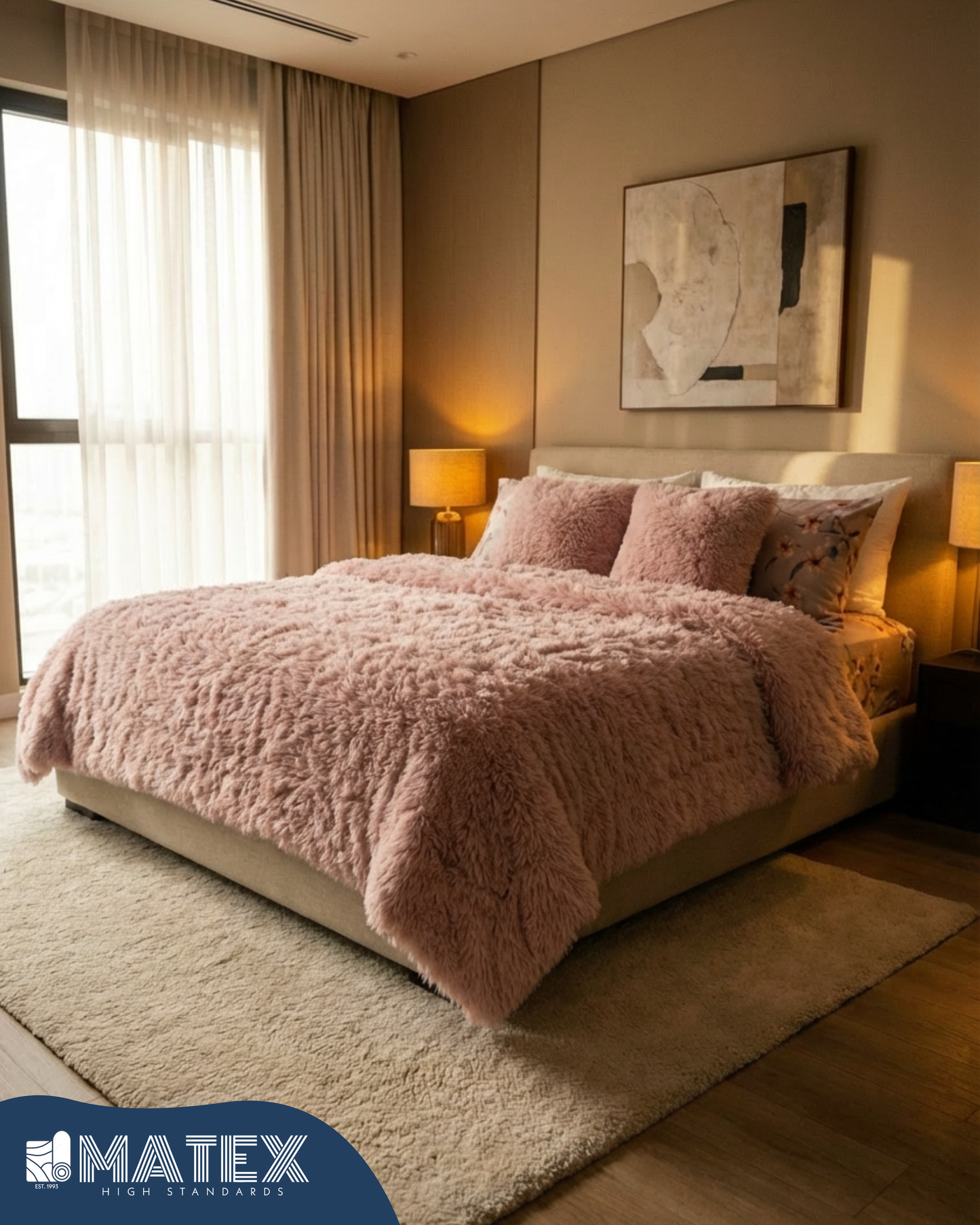 Double size Cloud PalePink FluffyLuxe Comforter (3pcs)