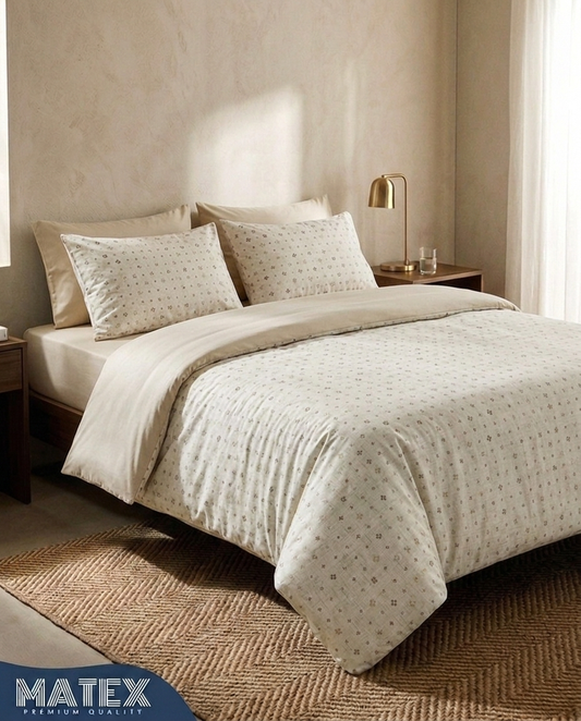 Single Ivory Bloom Bed Set (3pcs)