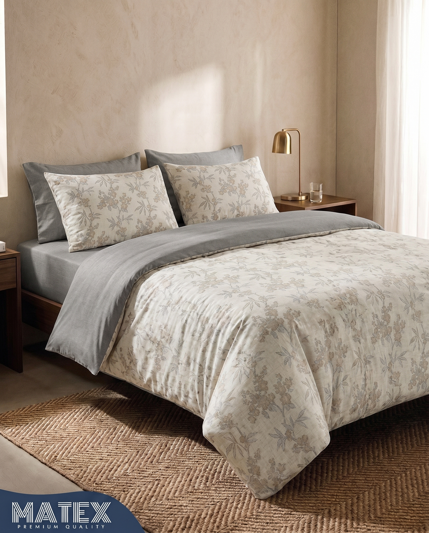 Single Silver Grove Bed Set (3pcs)