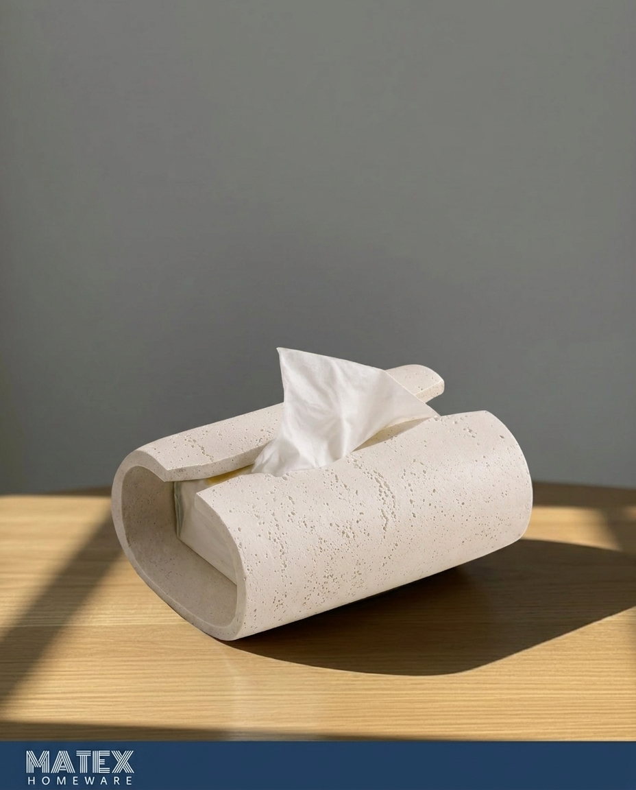 Travertine Flow Tissue Box