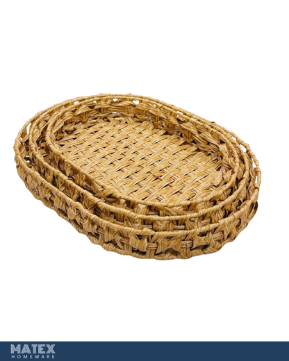 Woven Seagrass Oval Basket Set