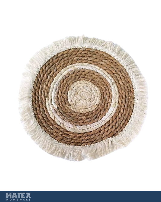 Natural Grass Woven Placemat with Tassel