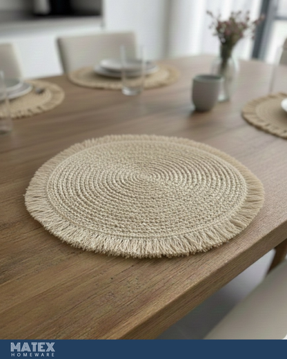Natural Grass Woven Placemat with Tassel B