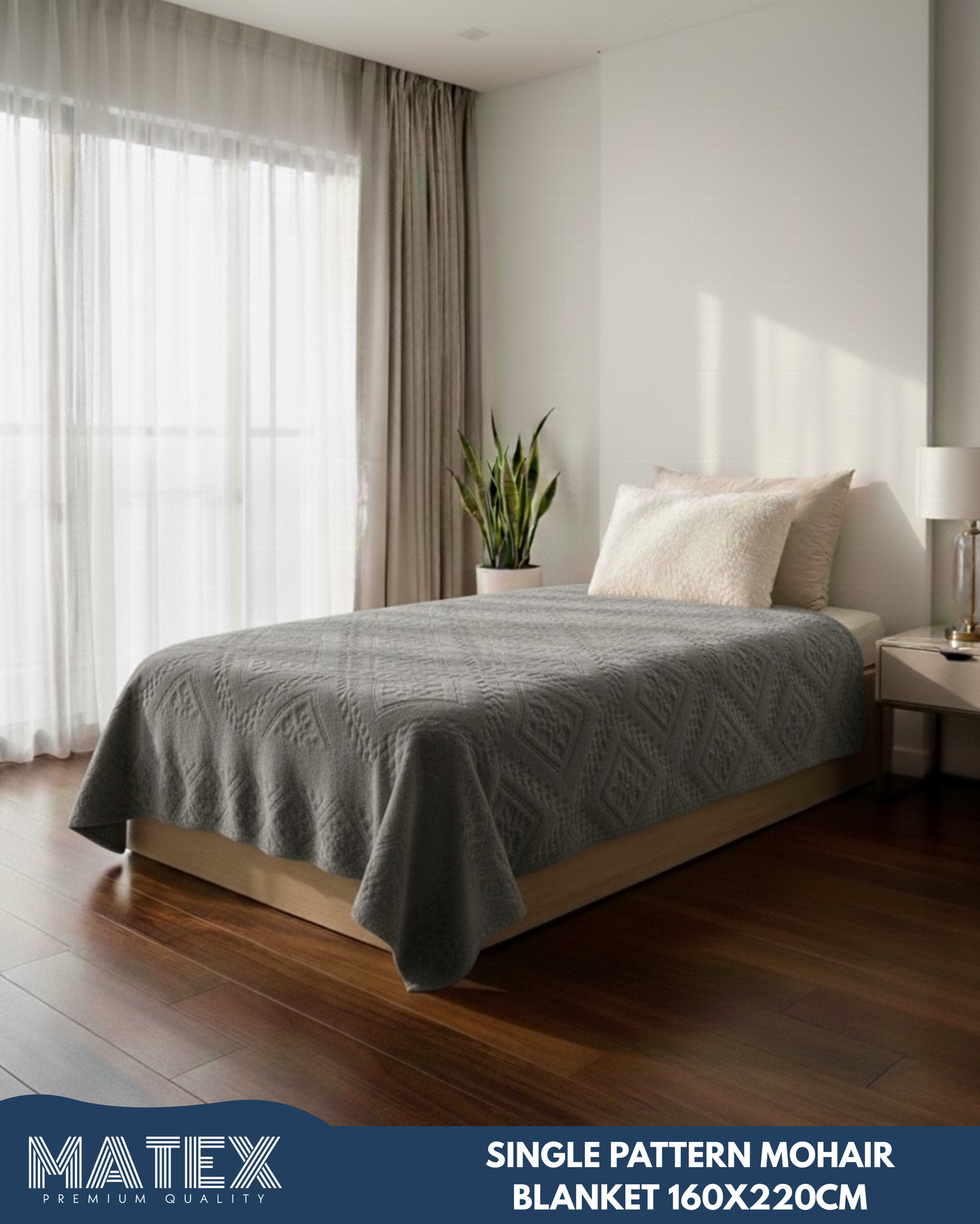 Single Pattern Mohair Blanket 160x220cm