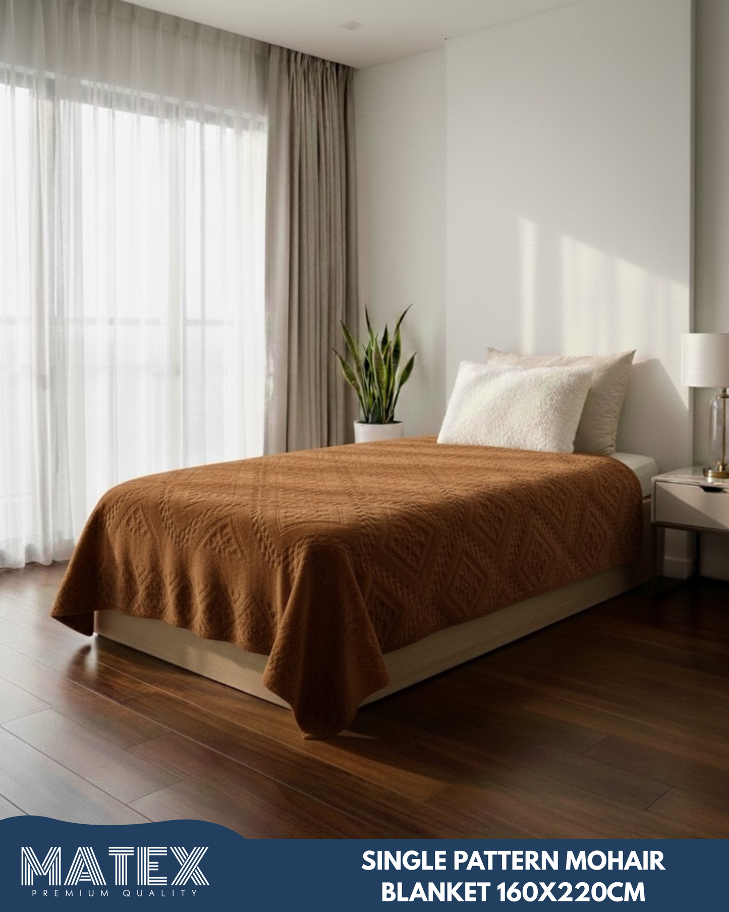Single Pattern Mohair Blanket 160x220cm