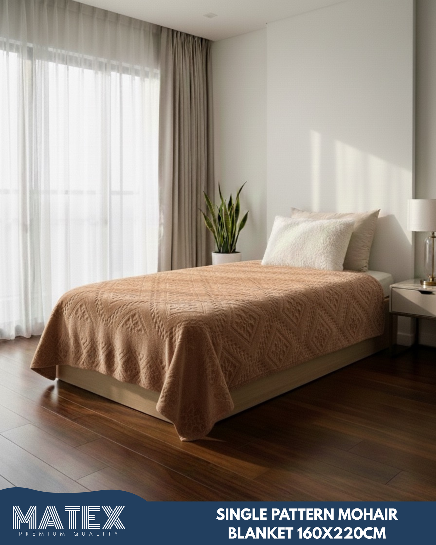 Single Pattern Mohair Blanket 160x220cm