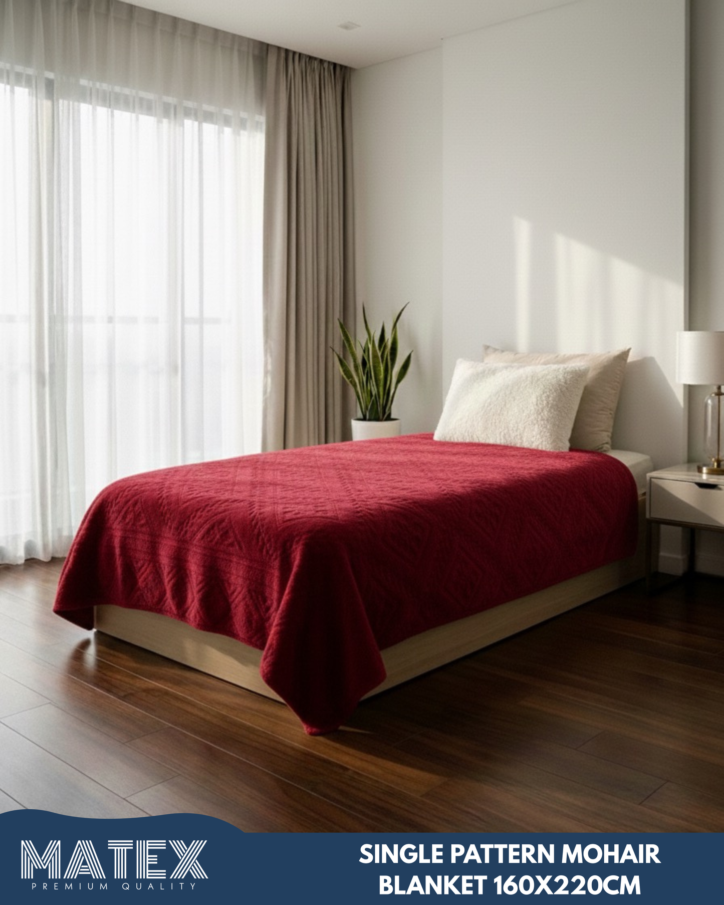 Single Pattern Mohair Blanket 160x220cm
