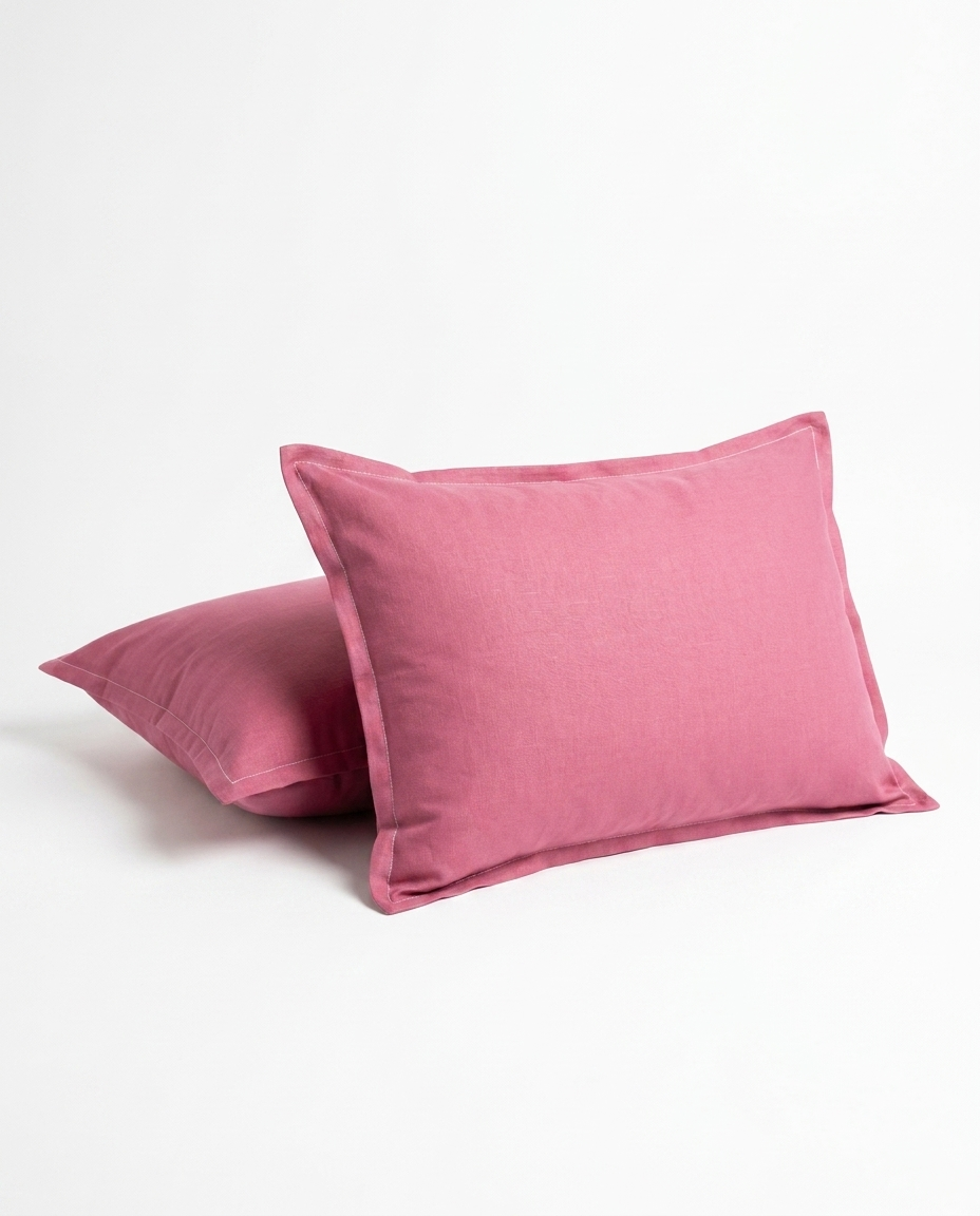 Dusty Rose Cotton Pillow Case  - Envelope Enclosure - 2 Pack