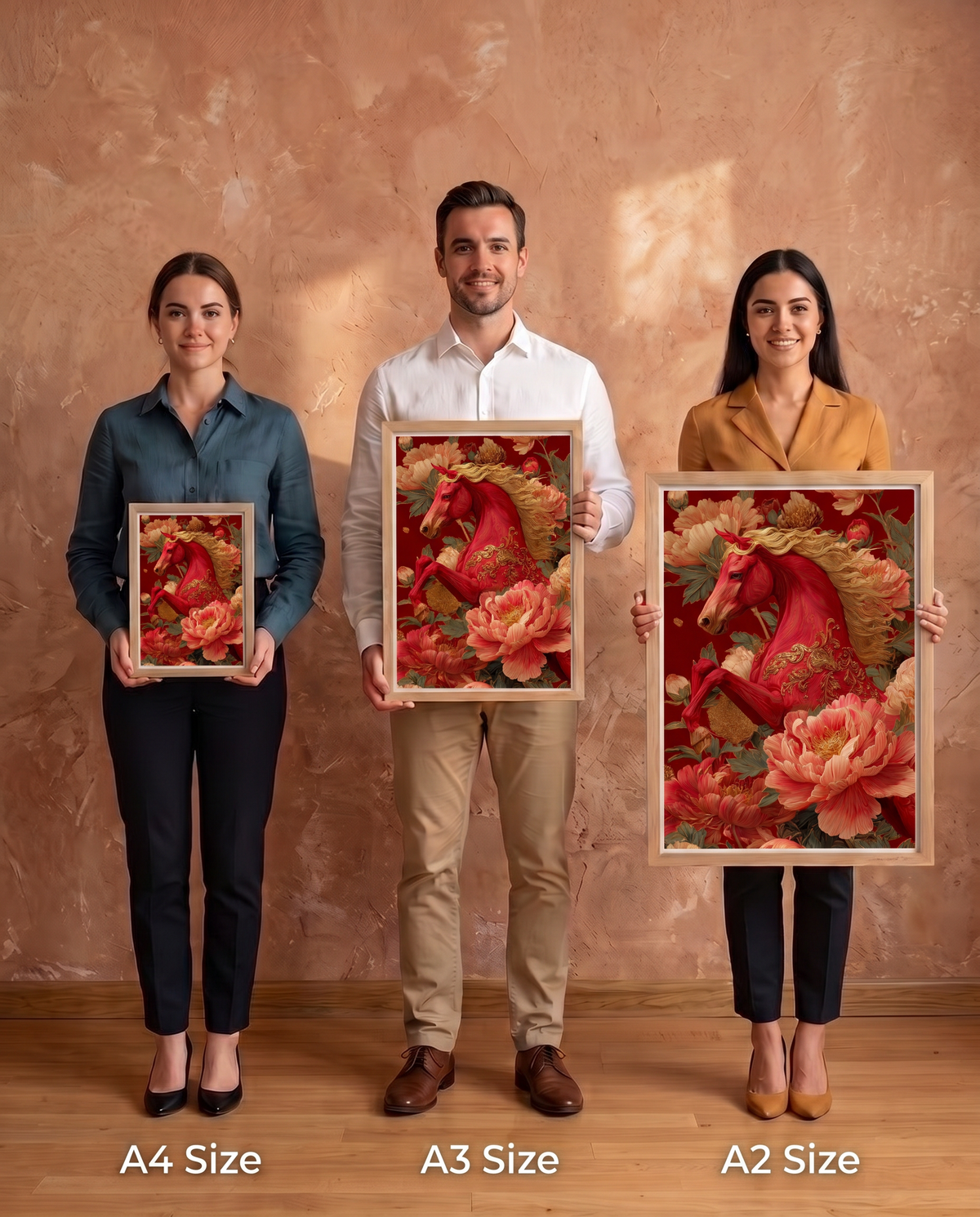 Wood Framed Wall Art – Crimson Majesty