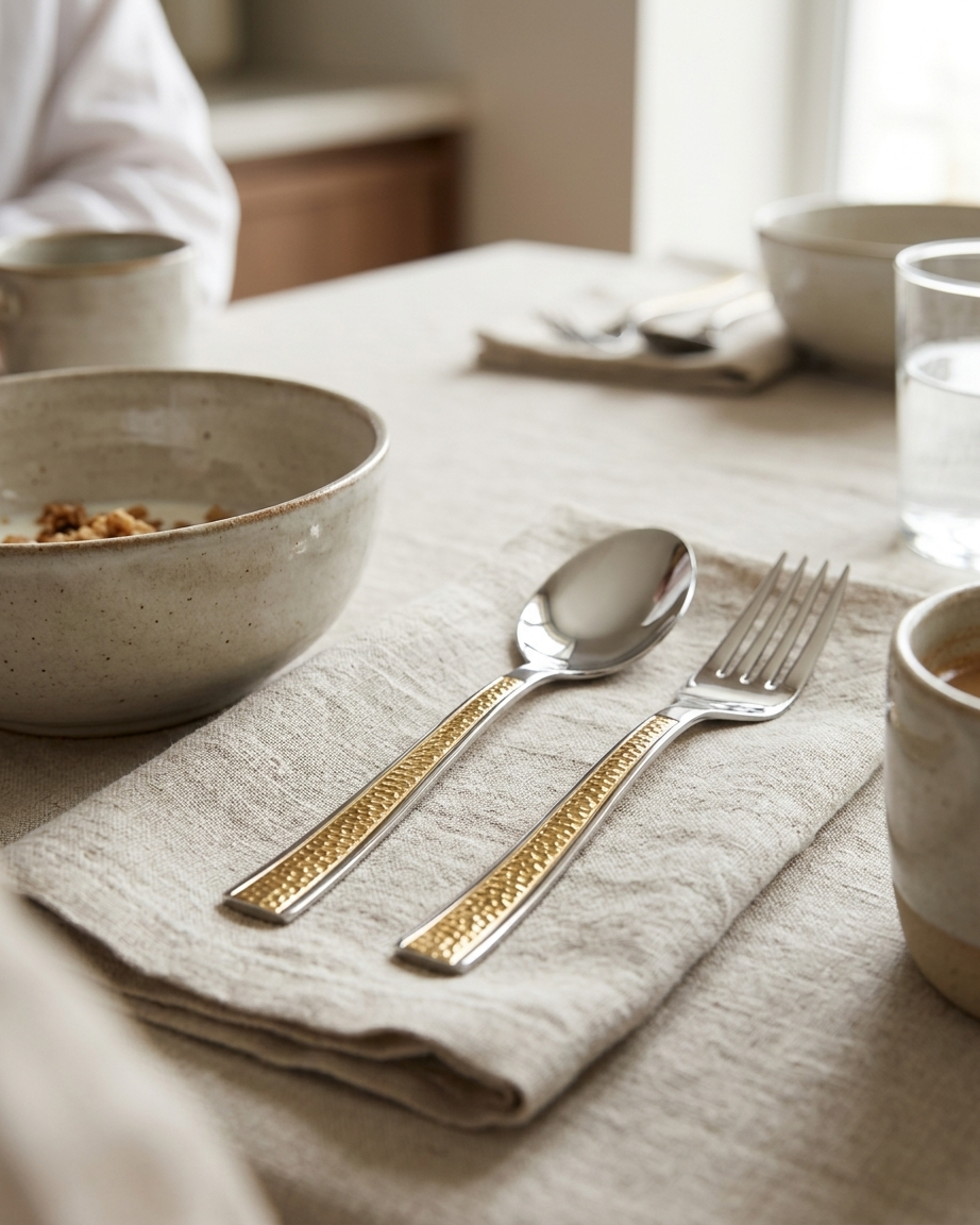 Aurelia Hammered Gold 12-Piece Dining Set