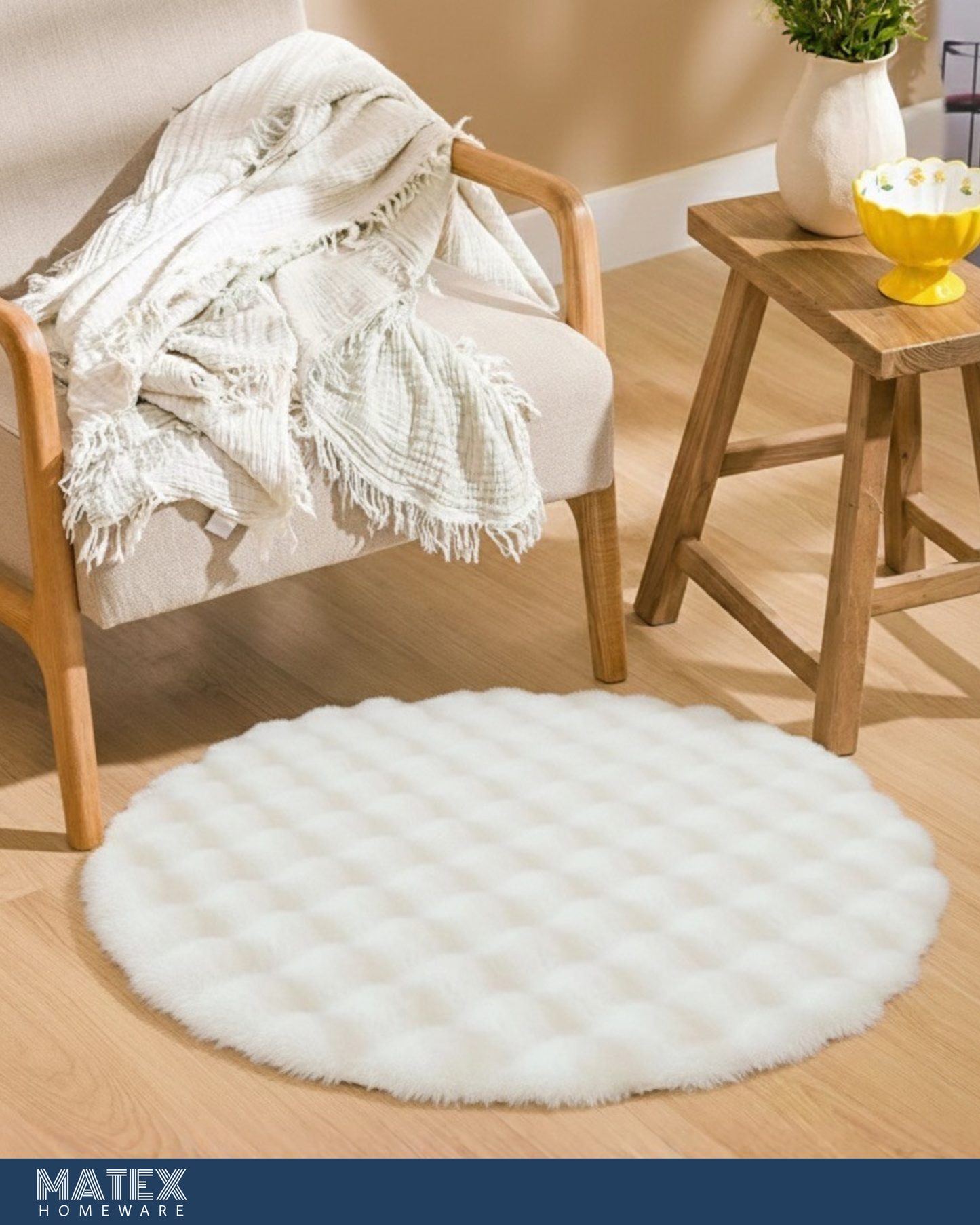 Circle Bubble Fur Rug 80cm