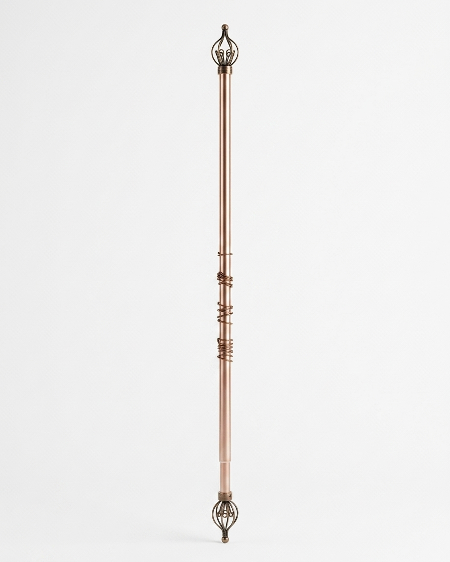 Chrome Curtain Pole Extendable Eyelet Antique 28mm