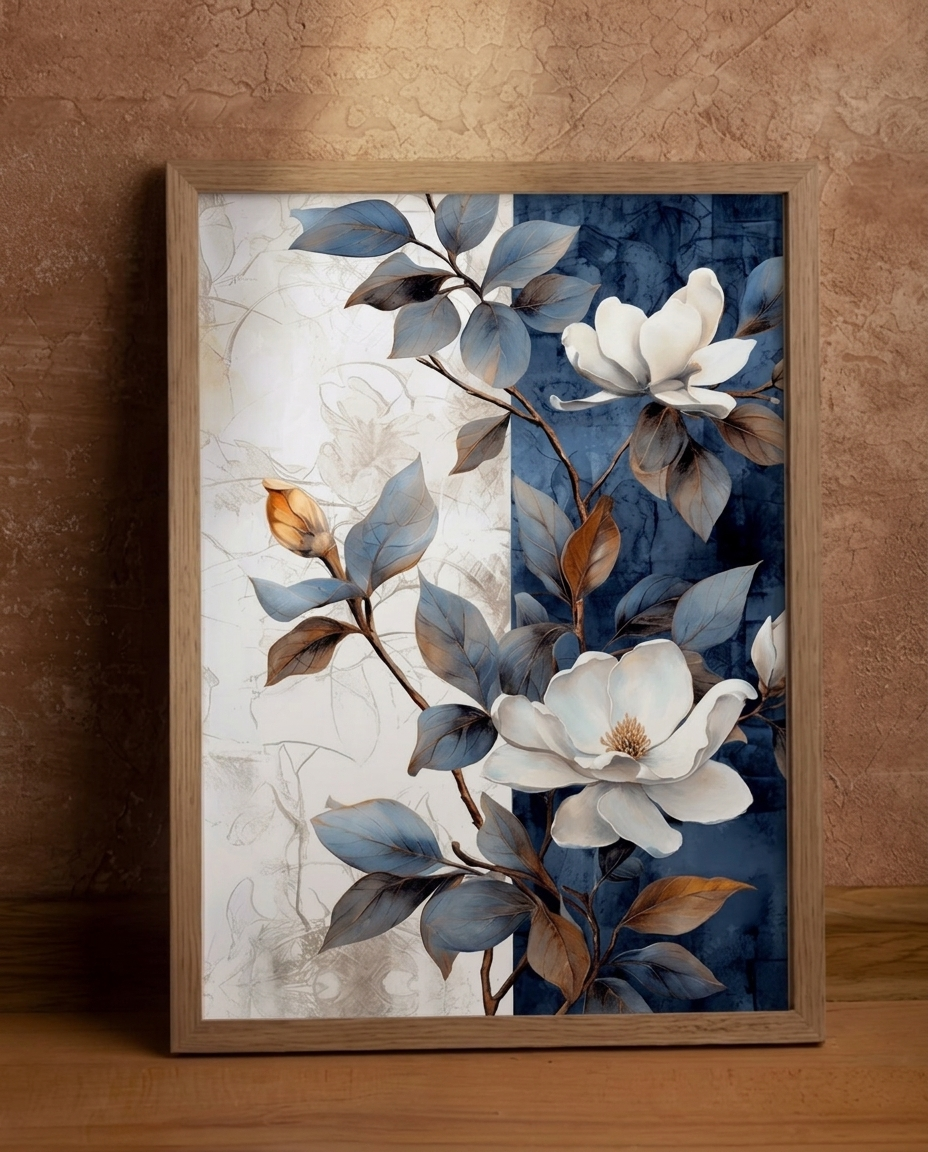 Wood Framed Wall Art – Midnight Magnolia