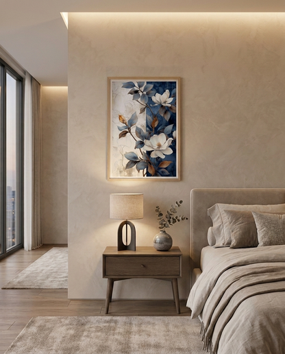 Wood Framed Wall Art – Midnight Magnolia