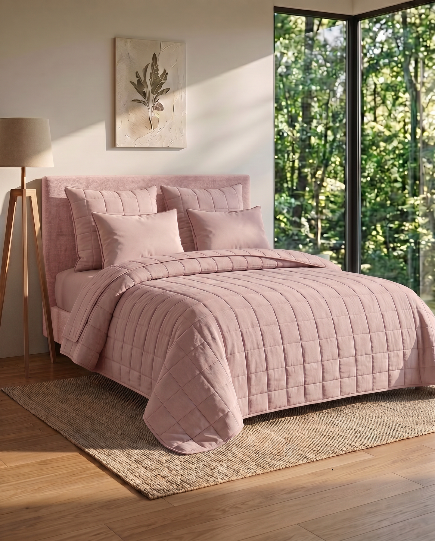 SoftBlend Coverlet – Blush Rose (Full Set)