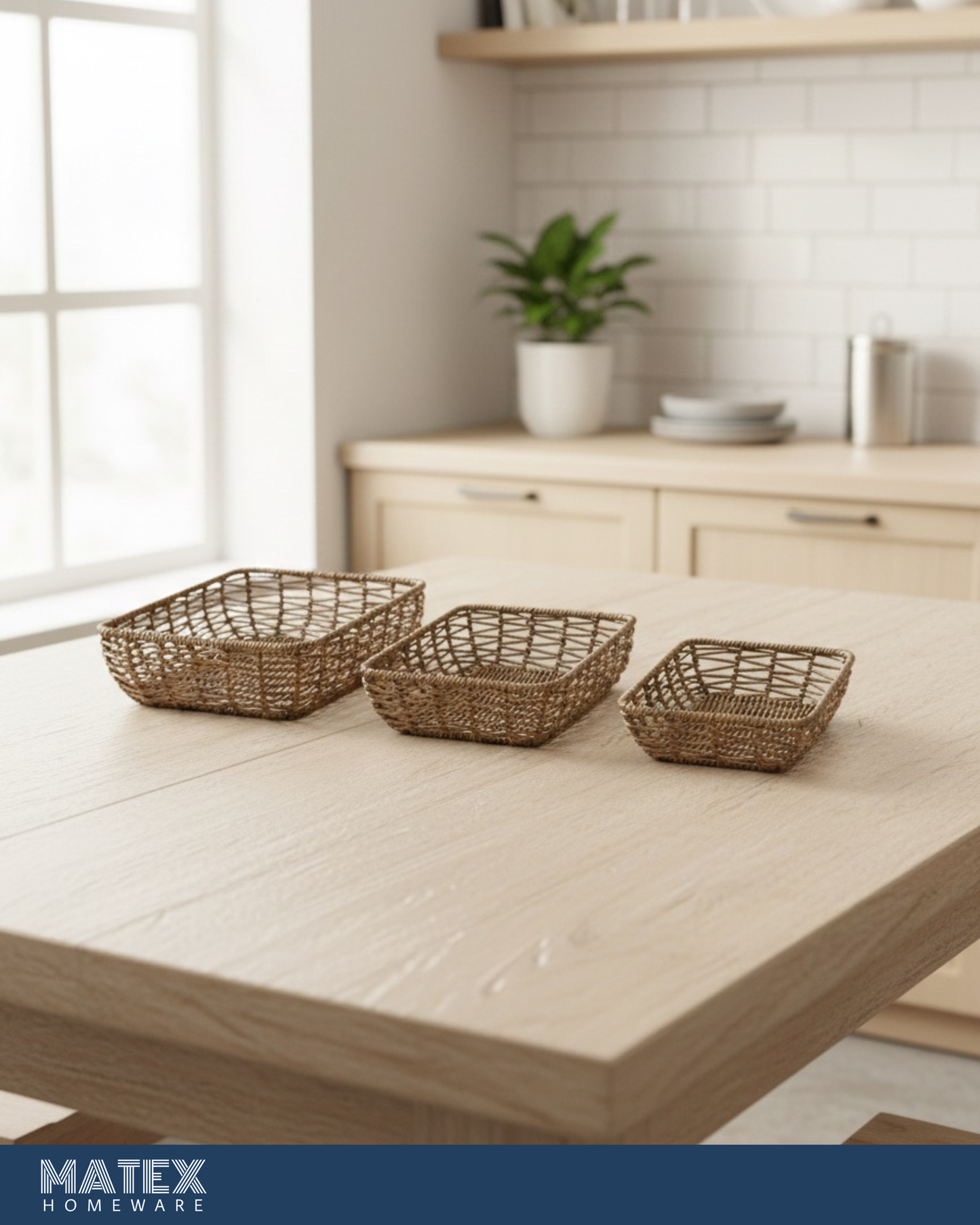 Artisan Woven Seagrass Nesting Trays – Set of 3