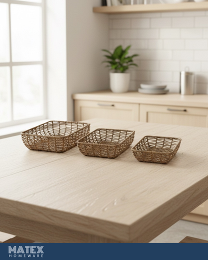 Artisan Woven Seagrass Nesting Trays – Set of 3