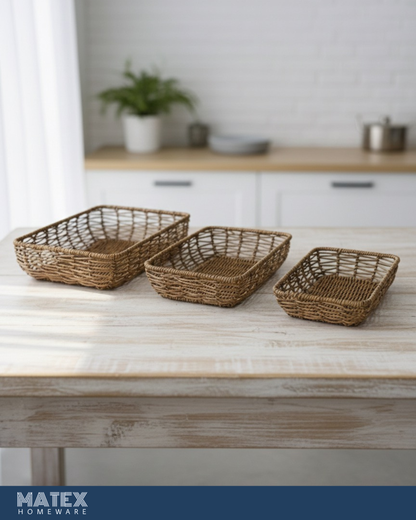 Artisan Woven Seagrass Nesting Trays – Set of 3
