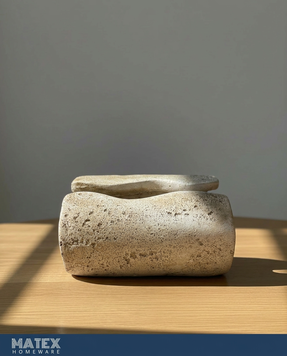 Travertine Heavy Tissue Box