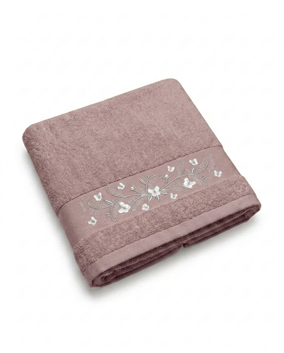 Papillon Embroidered Cotton Towels