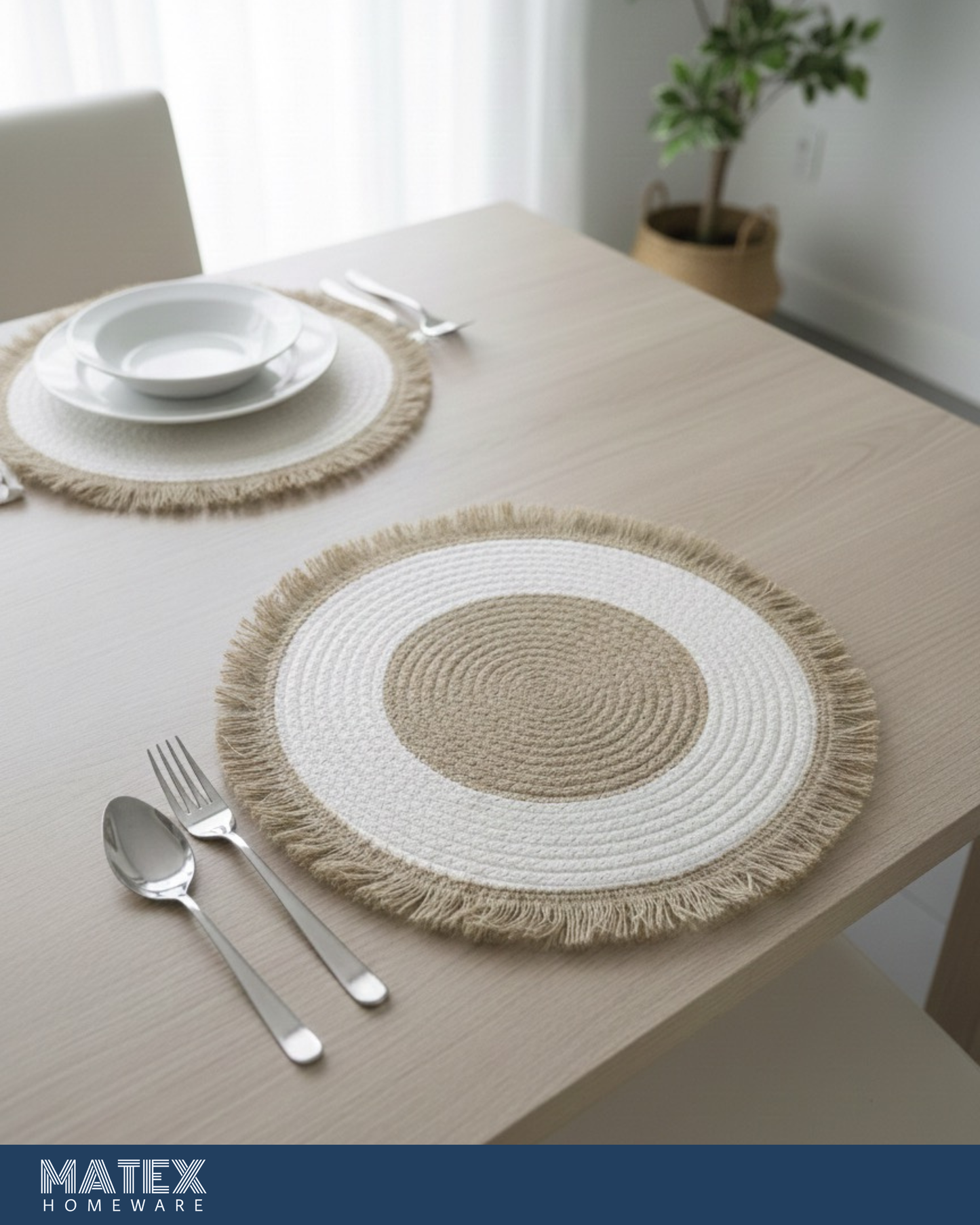 Woven Thick Placemat with Tassel 32cm
