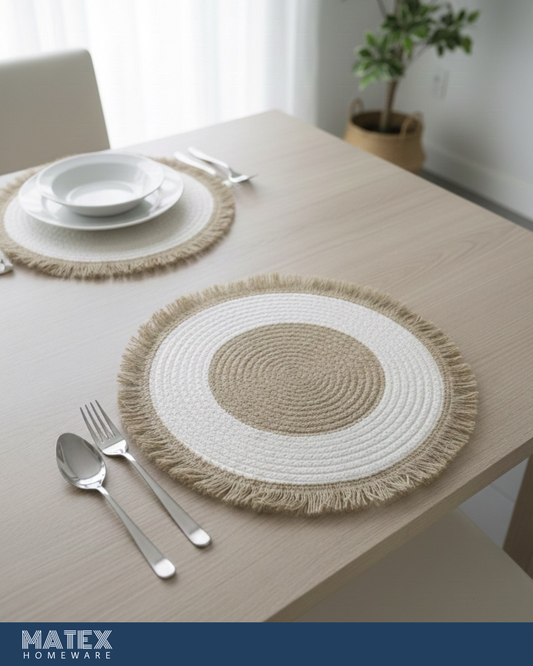 Woven Thick Placemat with Tassel 32cm