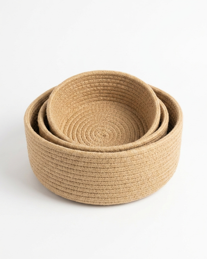 HavenNest Cotton Rope Basket Set (3pcs)