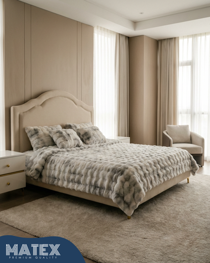 طقم لحاف King Size CuddleCloud رمادي سميك