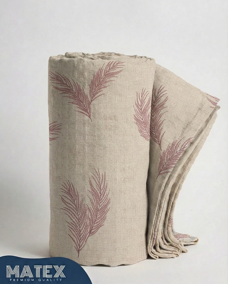 Blush Fern Cotton Piqué Blanket