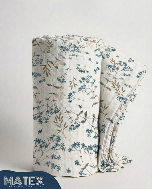 Floral Haven Cotton Piqué Blanket