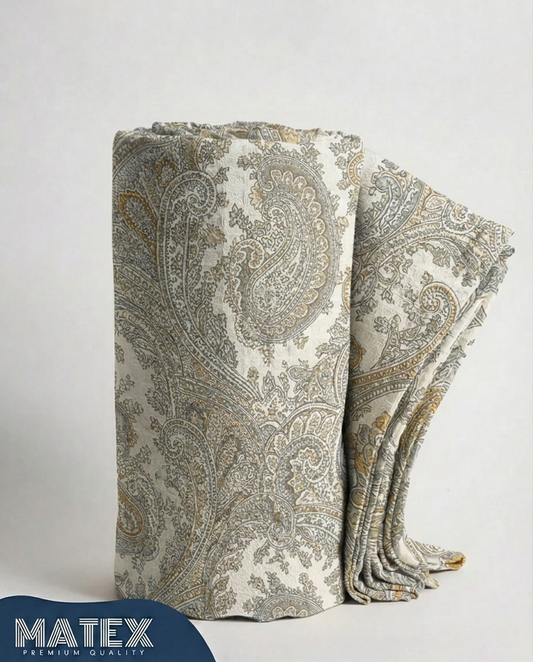 Imperial Paisley Beige Cotton Piqué Blanket
