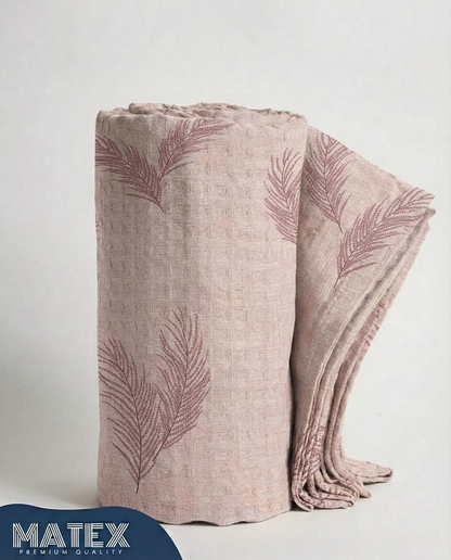 Blush Fern Cotton Piqué Blanket