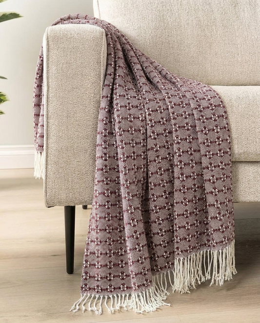 Merlot Trellis Throw Blanket